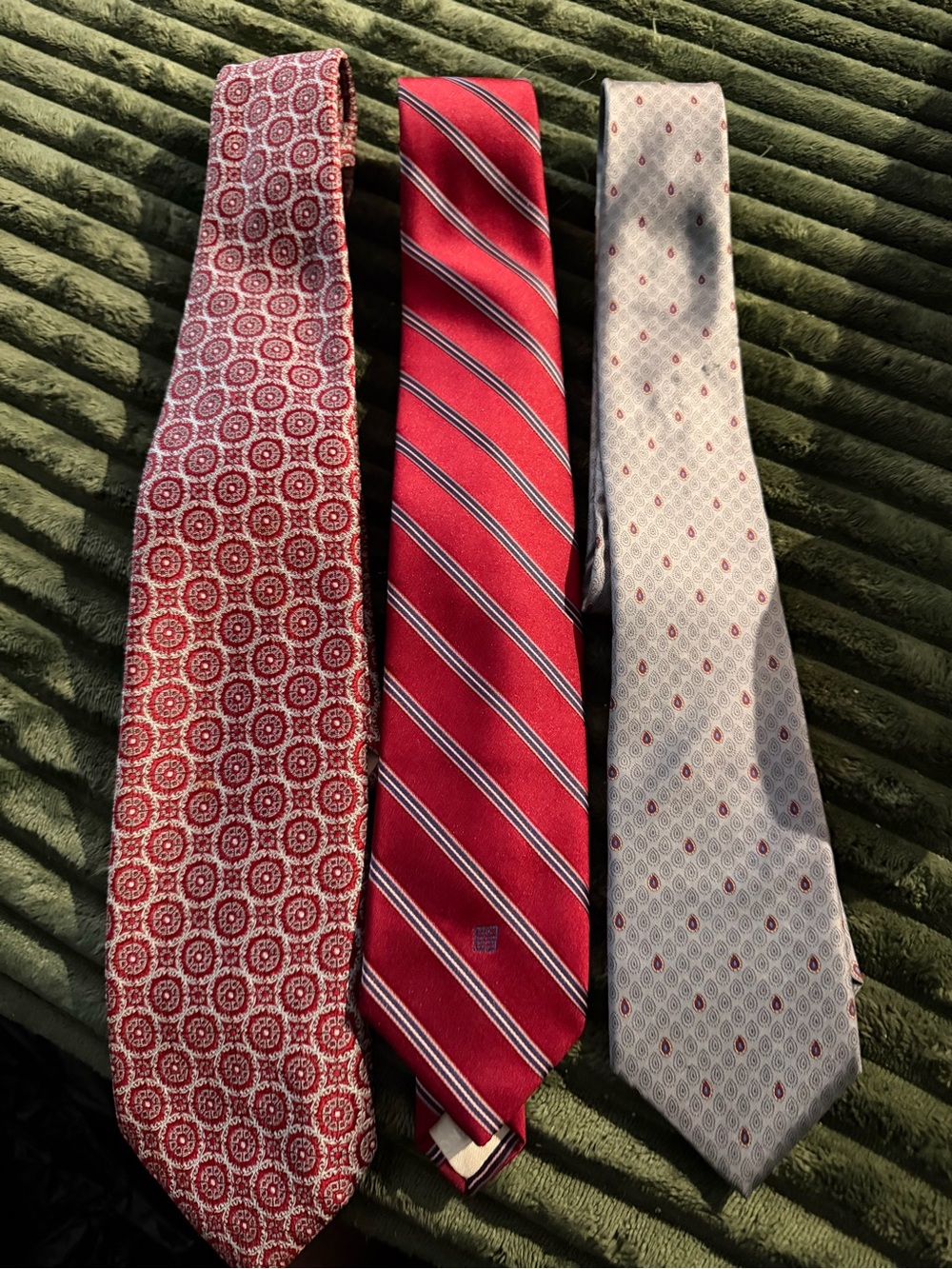 3 Vintage Designer Men’s Ties Christian Dior Gvenchy Yves Saint Laurent